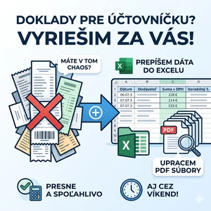 Pripravím vaše doklady pre účtovníčku - Prepis do Excelu / Upratanie PDF