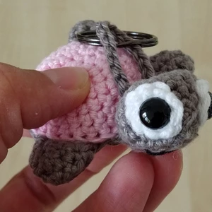 Háčkovaná želvička šedo-růžová