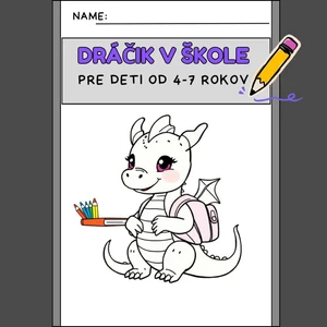 Dráčik v škole ako Omaľovánka pre deti na stiahnutie vo formáte PDF - 20 strán