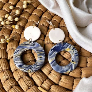 Polymérové náušnice Marble