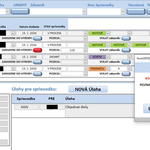 Riadenie výrobného toku a digitálne sledovanie zákaziek Mini-MES