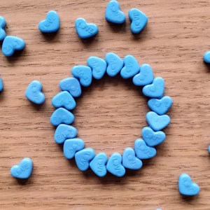 Náramek srdce modré