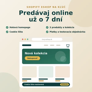 Založím ti eshop v Shopify - homepage / produkty / platby / cookie lišta