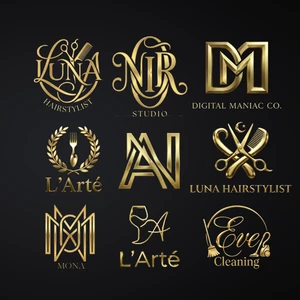 Ja spravím Luxusné Logo V zlato čiernej farbe pre váš biznis na mieru