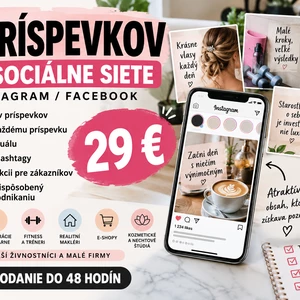 Vytvorím 5 príspevkov na Instagram/Facebook za 29 €