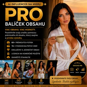 PRO AI influencer balíček – 60+ fotiek a 15+ videí pre sociálne siete