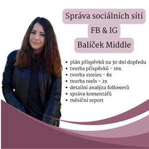 Správa účtů na sociálních sítí - balíček Middle