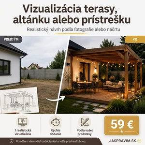 Vytvorím vizualizáciu terasy altánku alebo prístrešku