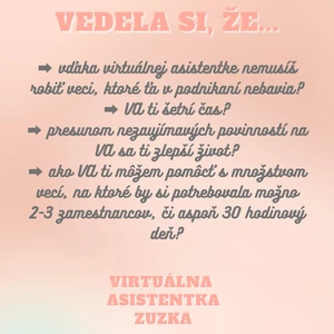 Ja spravím služby VIRTUÁLNEJ ASISTENTKY 