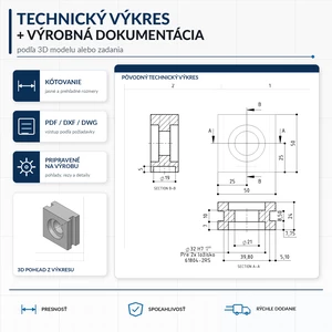 Vypracujem technický výkres a výrobnú dokumentáciu podľa 3D modelu