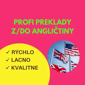 Profi překlad z/do anglického jazyka