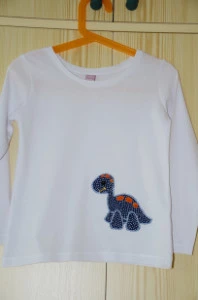 Dětská trička s dlouhým rukávem s hand made aplikací