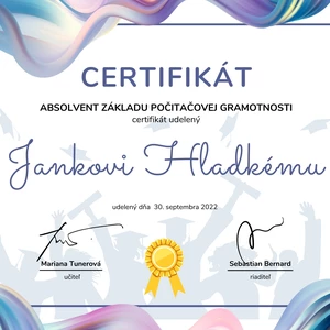 návrh diplomu a certifikátu