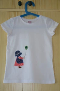 Dětská trička s krátkým rukávem a hand made aplikací