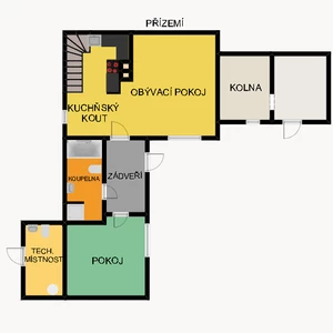 2D půdorys - barevný