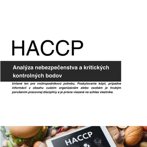 Vypracujem príručku HACCP pre Vašu prevádzku