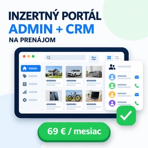 Inzertný portál s administráciou a CRM za 69 € mesačne